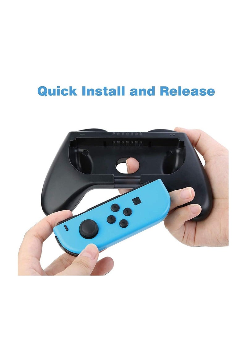 SYOSI - Grip Kit Grip Compatible with Nintendo Switch Controller Racing Switch Steering Wheel 4 Pack, Comfort Handle for Kids Family Fun Special for Mario Kart 8 Deluxe Black - Image 1