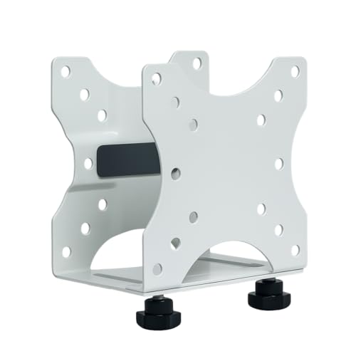MYL Thin Client CPU Mount Bracket, Adjustable 0.65-2.55 Inch Depth, Supports up to 11 lbs, Black and White (White) - Image 1