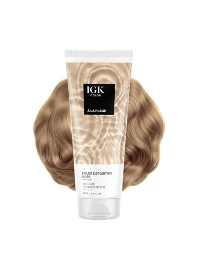 IGK Hair Gloss Toner Color Depositing Mask Light Sand SemiPermanent Vegan Cruelty Free A La Plage - Image 1