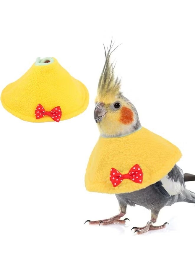 Bird Recovery Collar, Anti-Grave Wound Healing Bird Collar for Parrot, Protective Collar for Small Birds (Yellow)Bird Elizabeth Collars - Image 1