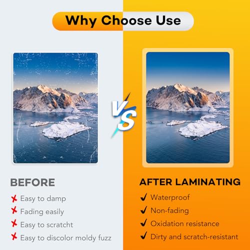 FURWEY 600 Pack Laminating Sheets, 3 Mil, 9 x 11.5 Inches Thermal Laminating Pouches Lamination Sheet Paper for Laminator, Clear, Letter Size, Office and School Supplies - Image 4