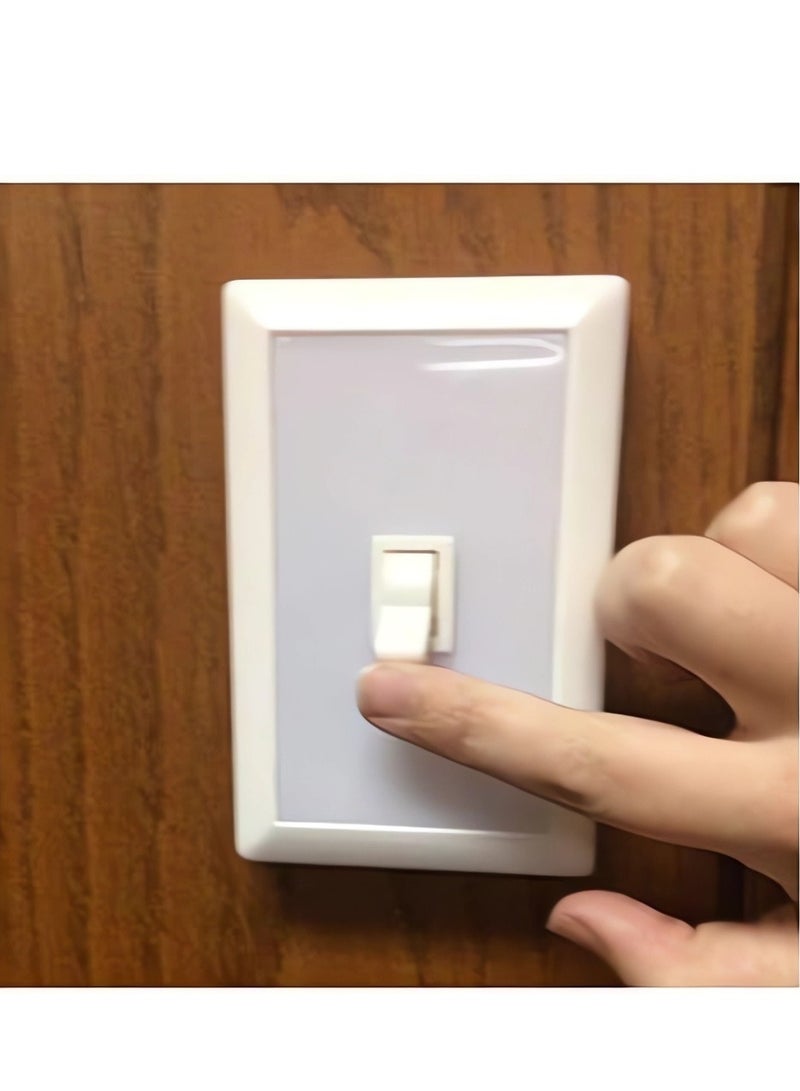 مفتاح حائط LED 4 لاسلكي، 3 مصابيح LED تعمل بالبطارية، مفتاح جداري خفيف لخزانة غرفة النوم، قاعة المرآب أبيض  - Image 1