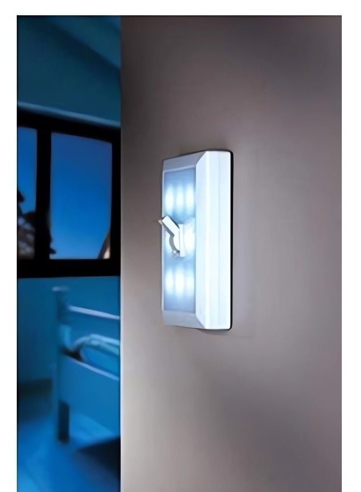 مفتاح حائط LED 4 لاسلكي، 3 مصابيح LED تعمل بالبطارية، مفتاح جداري خفيف لخزانة غرفة النوم، قاعة المرآب أبيض  - Image 3