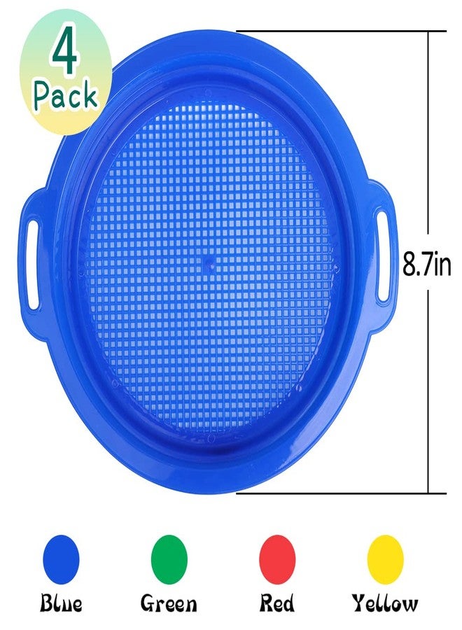 Dilabnba Sand Sifter Sieves for Kids - Heavy Duty ABS Beach Sifter Discovery Toy for Gardening, Digging, Finding Treasure Shells & Shark Teeth - Gift for Travel Beach Party (4PCS) - Image 2