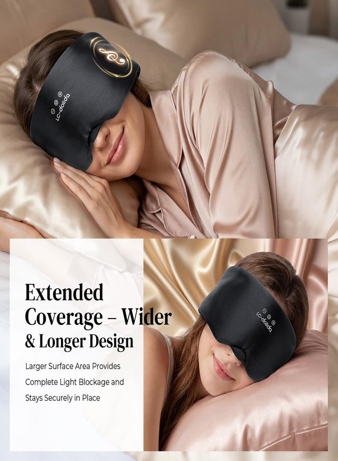 LC-dolida 3D Silk Bluetooth Sleep Mask, Mulberry Silk Sleep Mask with Bluetooth Headphones, Bluetooth Eye Sleep Mask for Side Sleepers, Total Blackout Bluetooth Eye Mask for Women Men, Black - Image 5