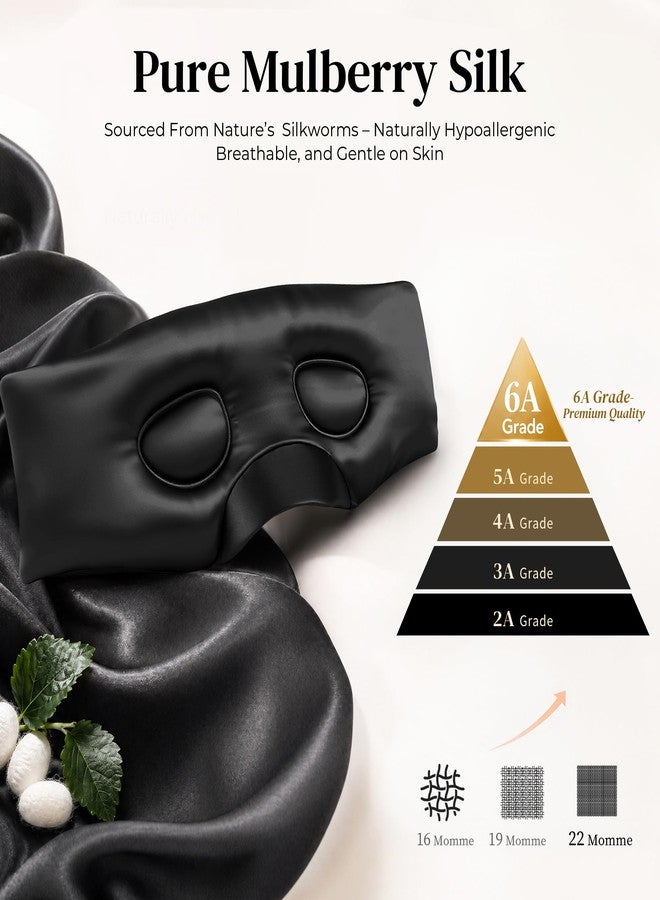 LC-dolida 3D Silk Bluetooth Sleep Mask, Mulberry Silk Sleep Mask with Bluetooth Headphones, Bluetooth Eye Sleep Mask for Side Sleepers, Total Blackout Bluetooth Eye Mask for Women Men, Black - Image 3