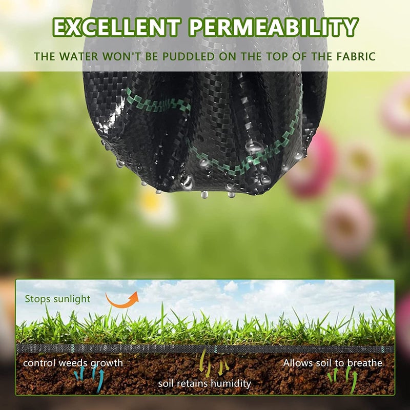 LGJIAOJIAO 3ftx50ft Weed Barrier Landscape Fabric Heavy Dutyï¼ŒWeed Block Gardening Ground Cover Mat, Weed Control Garden Cloth ï¼ŒWoven Geotextile Fabric for Underlaymentï¼ŒCommercial Driveway Fabric - Image 2
