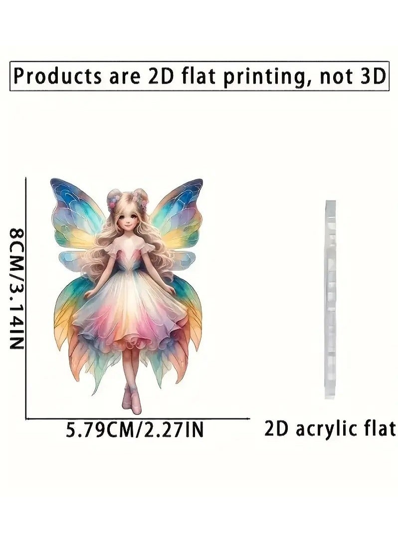Generic Cute Girl Car Mirror Hanging Ornament and Keychain - Waterproof 2D Acrylic Decoration to Add a Unique Touch to Your Car and Keys  - Image 2