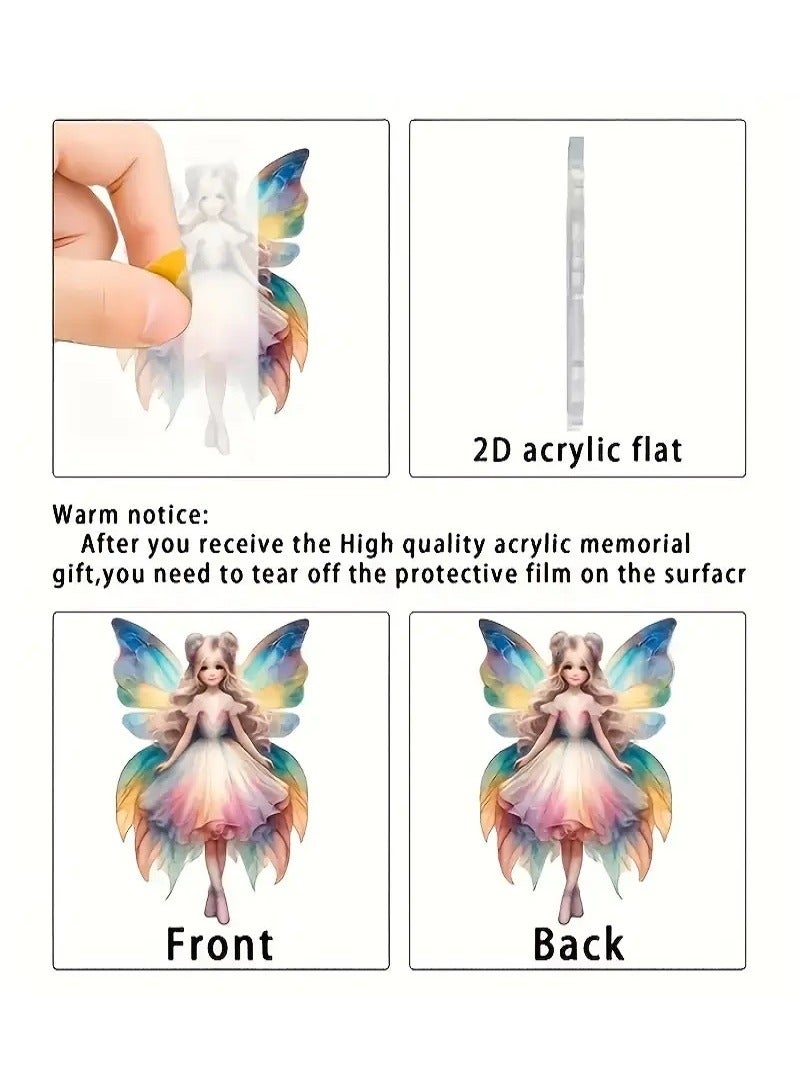 Generic Cute Girl Car Mirror Hanging Ornament and Keychain - Waterproof 2D Acrylic Decoration to Add a Unique Touch to Your Car and Keys  - Image 3