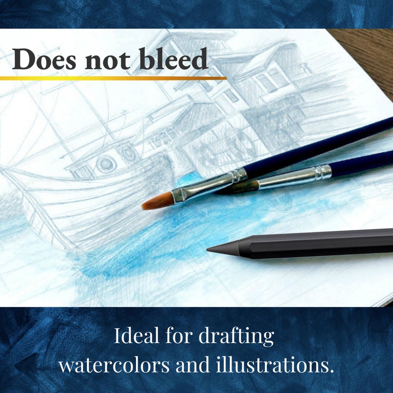 SUNSTAR SUN-STAR قلم معدني أنيق Metacil للفنانين للرسم، والتخطيط، بدون شحذ، أسود، لون رصاص القلم: أسود 2H #4 (مع ملصق هولوجرام أصلي للولايات المتحدة فقط) - Image 5