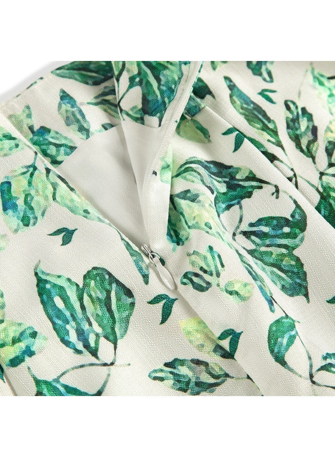 Cypress House High Waist Contrast Color Skirt】2025 New Summer Women's Fashion Floral Midi A-line Skirt With Plus Sizes - Image 5