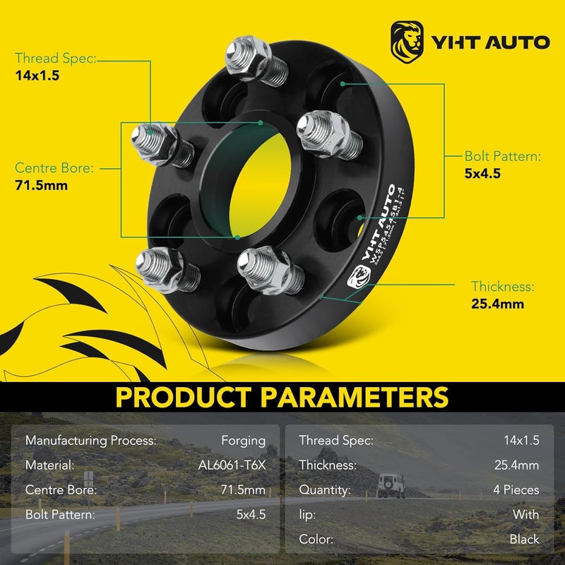 YHTAUTO 5x4.5 Hub Centric Wheel Spacers - 1 Inch - Image 2