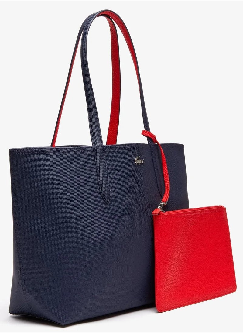 LACOSTE Lacoste Women's Double sided Two tone Large Capacity Handbag, Fashionable Multi functional, Black/Red  - Image 4