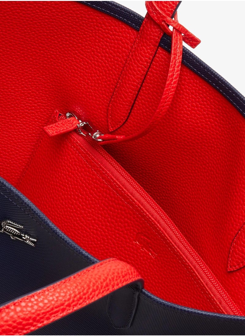 LACOSTE Lacoste Women's Double sided Two tone Large Capacity Handbag, Fashionable Multi functional, Black/Red  - Image 5