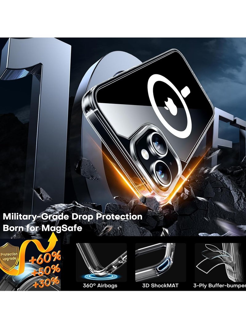 إلترازون 5-in-1 Magnetic Clear Case for iPhone 15 6.1-Inch – Military Grade Drop Protection, Includes 2 Screen Protectors & 2 Camera Lens Protectors, Slim Fit MagSafe Compatible - Image 3