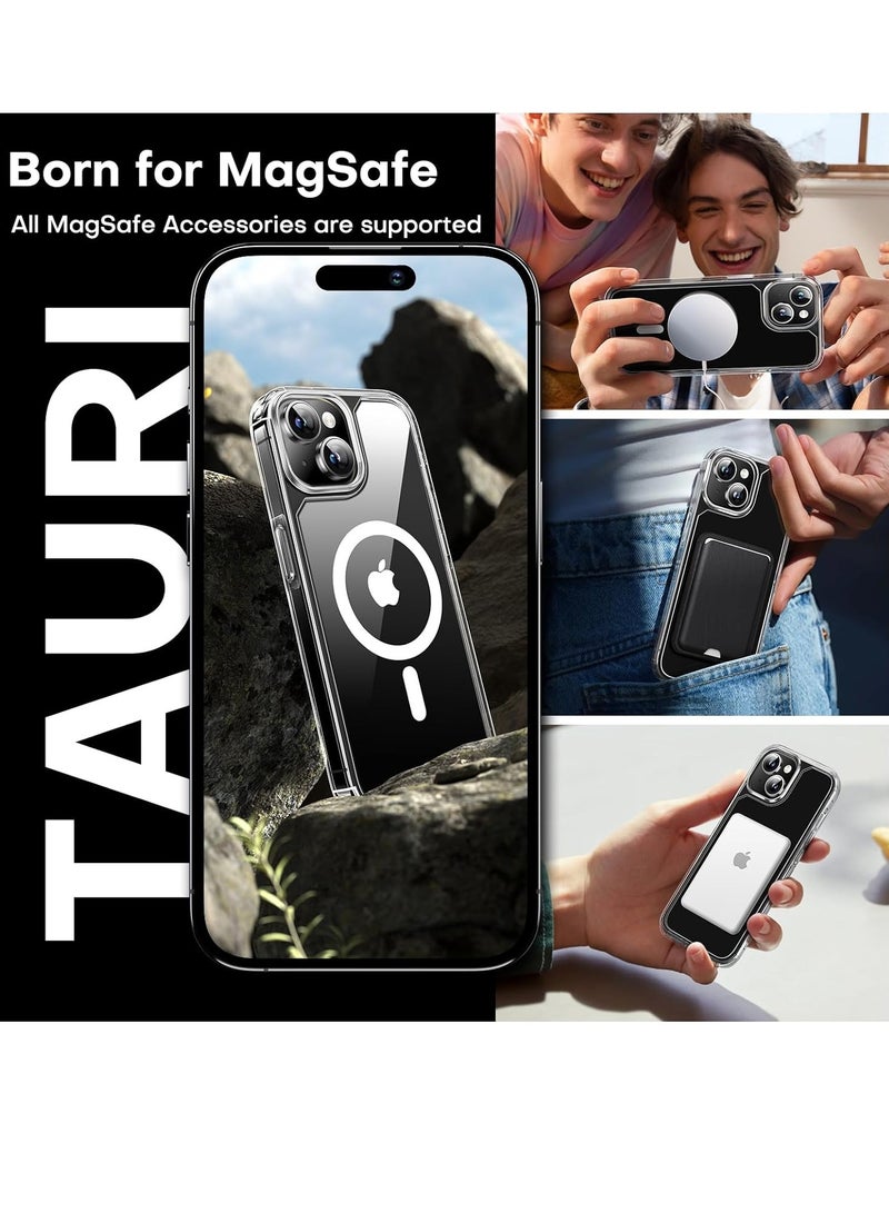 إلترازون 5-in-1 Magnetic Clear Case for iPhone 15 6.1-Inch – Military Grade Drop Protection, Includes 2 Screen Protectors & 2 Camera Lens Protectors, Slim Fit MagSafe Compatible - Image 5