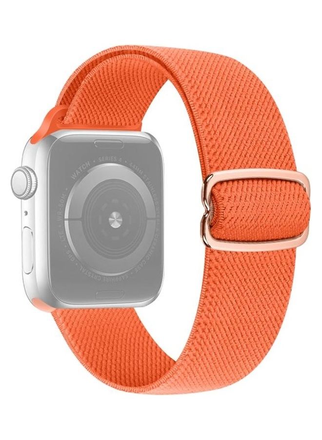 NIBEMINENT Replacement Strap For Apple Watch Series 7 45mm/6,SE,5,4 44mm/3,2,1 42mm Bright Orange - Image 1