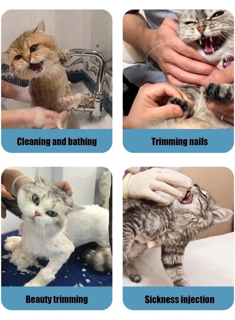 A.M Cat Muzzle - Cat Muzzle and Boots for Nail Trimming | Breathable Pet Headgear for Shaving Bathing Washing Trimming Veterinary Visits - Image 3