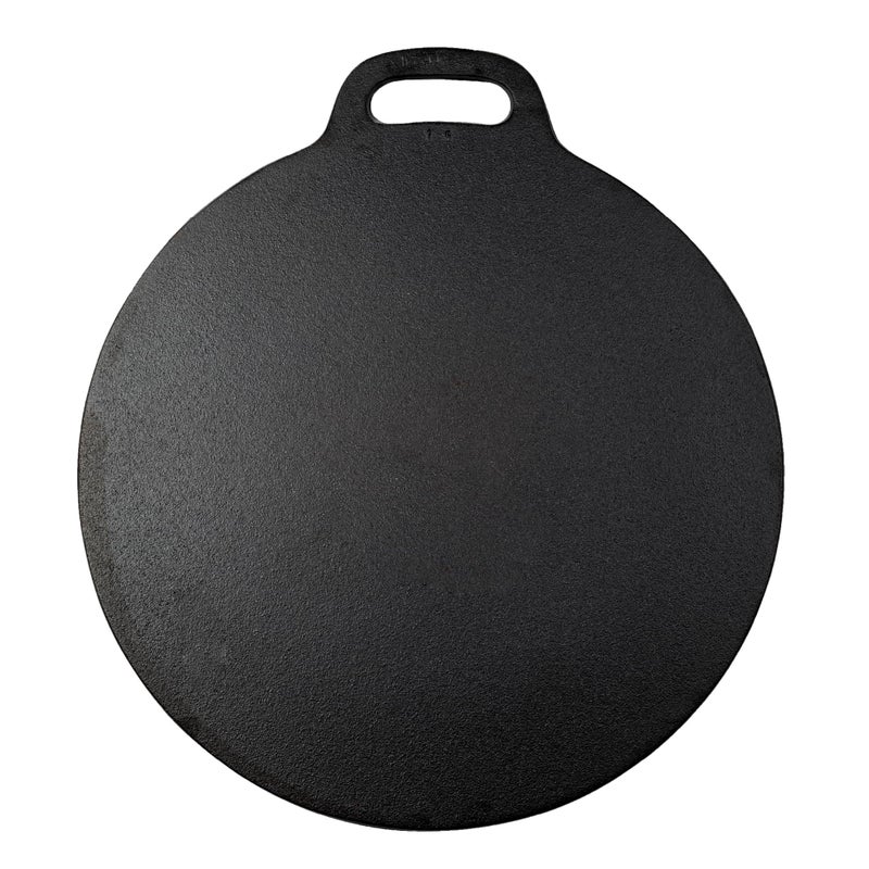Victoria 12Inch Cast Iron Tawa Dosa Pan Pizza Pan with a Loop Handle Crepe Pan Preseasoned with Flaxseed Oil Made in Colombia