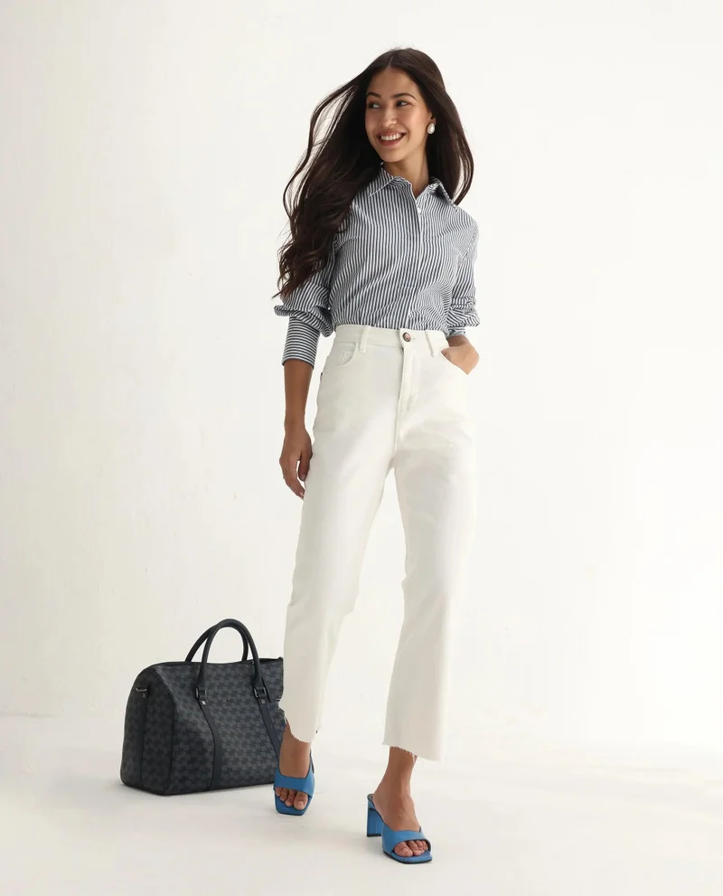 ريريزم Women's Crop Flared Jeans