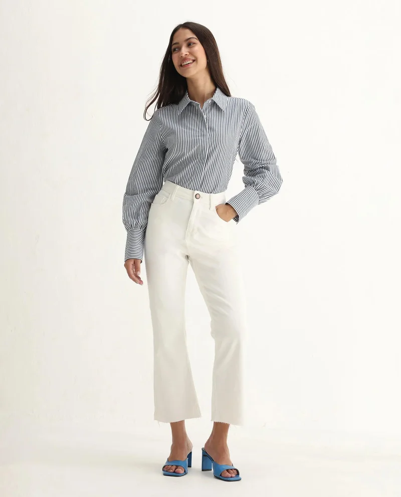 Rareism Women's Crop Flared Jeans