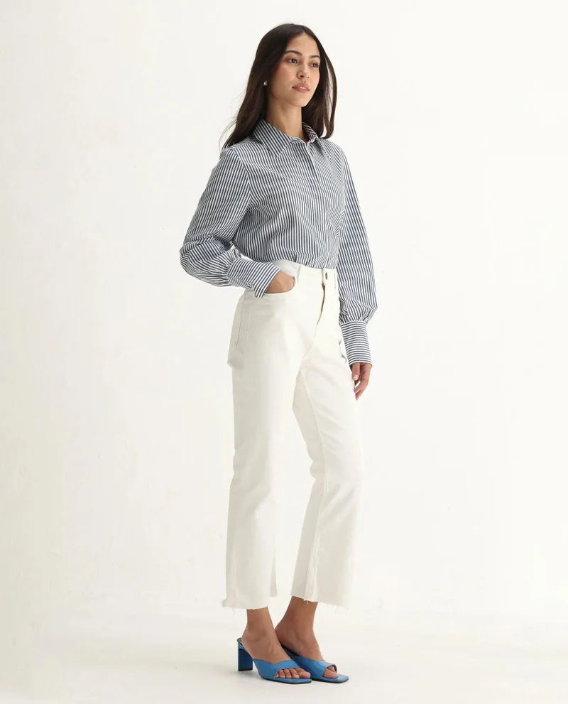 Rareism Women's Crop Flared Jeans
