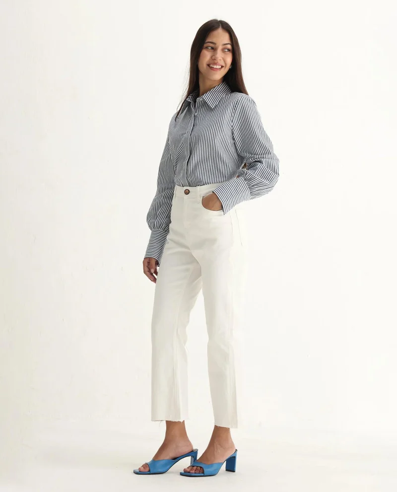 Rareism Women's Crop Flared Jeans