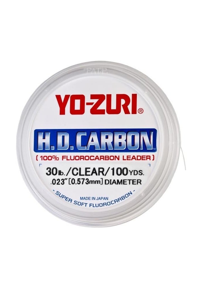 Yo-Zuri H.D. Carbon 100% Fluorocarbon Leader Line - 30 lb Test, Clear, 100 Yards - Image 1