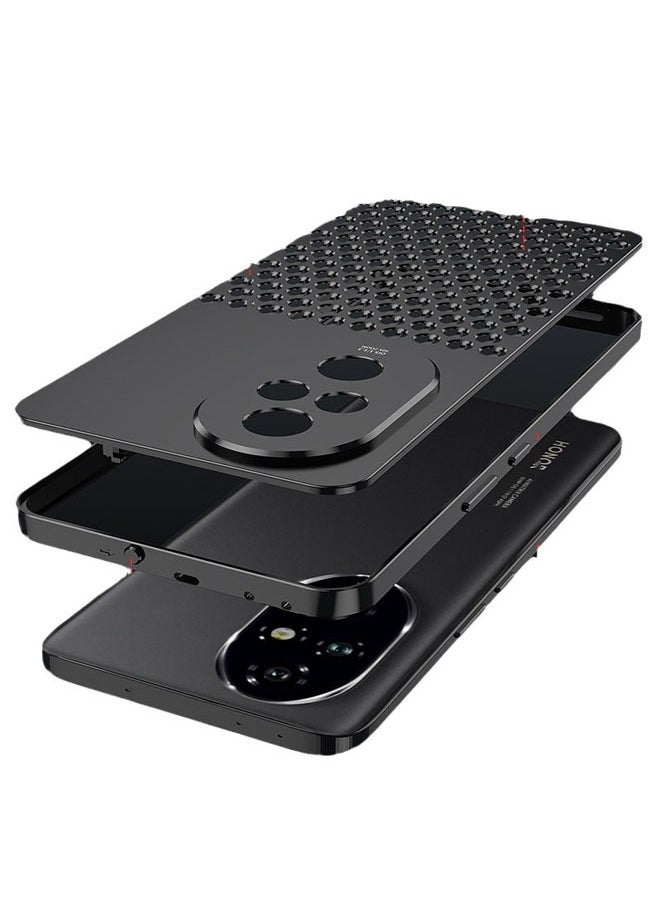 General Compatible with Honor 200 Pro case, with high-quality aluminum heat dissipation Luxury honeycomb metal breathable shockproof and scratch-proof case  - Image 1