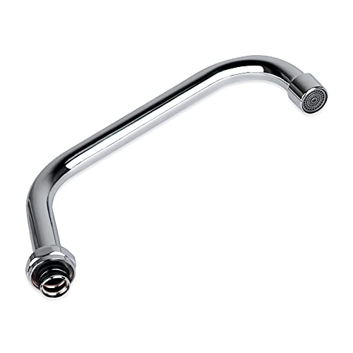 KWODE 6" Add-on Swivel Spout Replacement Part for Commercial Kitchen Sink Faucet with M25*1.25mm Ends, Short Swing Nozzle Chrome Polished - Image 1