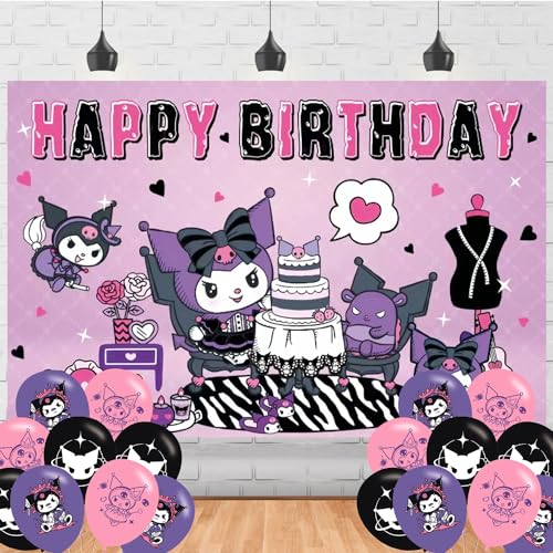 PINUO Anime Birthday Party Backdrop, Birthday Party Decoration,Themed Happy Birthday Banner Shoot Photo Backgrounds Props for Boys and Girls Party 5x3ft - Image 1