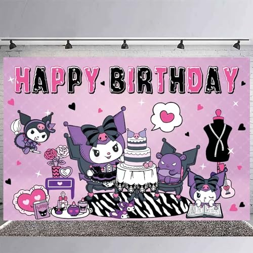 PINUO Anime Birthday Party Backdrop, Birthday Party Decoration,Themed Happy Birthday Banner Shoot Photo Backgrounds Props for Boys and Girls Party 5x3ft - Image 3
