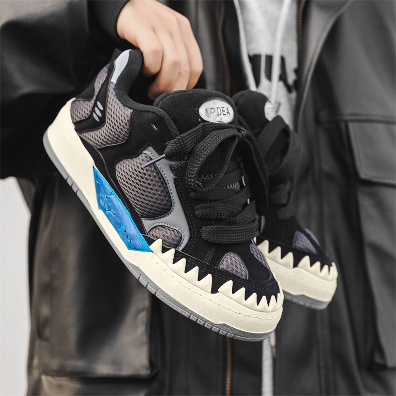 Couple'S Fashion Solid Color Platform Shoes Four Seasons Trendy Low-Top Lace-Up Dinosaur Bread Shoes Korean Style Student Niche Shoes - Image 5