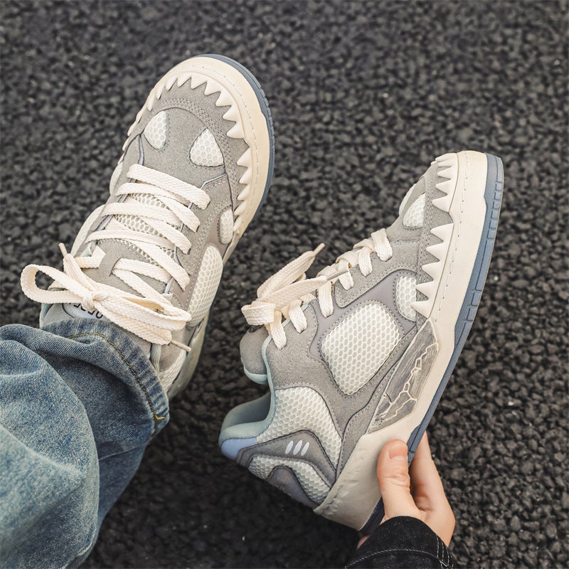 Couple'S Fashion Solid Color Platform Shoes Four Seasons Trendy Low-Top Lace-Up Dinosaur Bread Shoes Korean Style Student Niche Shoes - Image 4