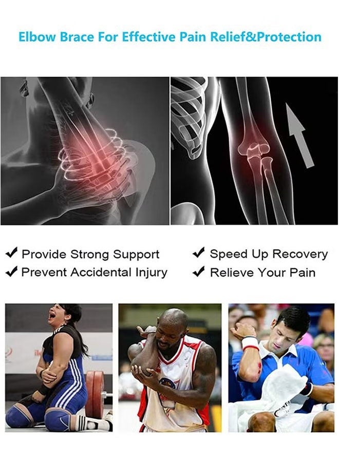 دعم الكوع قوس, كوع الأكمام القابل للتعديل, كوع التنس سليف, ذراع لف حزام, سليف لكمام الكوع للصالة الرياضية - Image 2