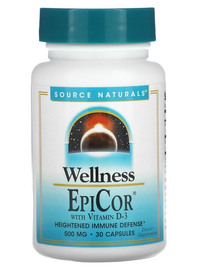 Wellness EpiCor With Vitamin D3 500 mg 30 Capsules