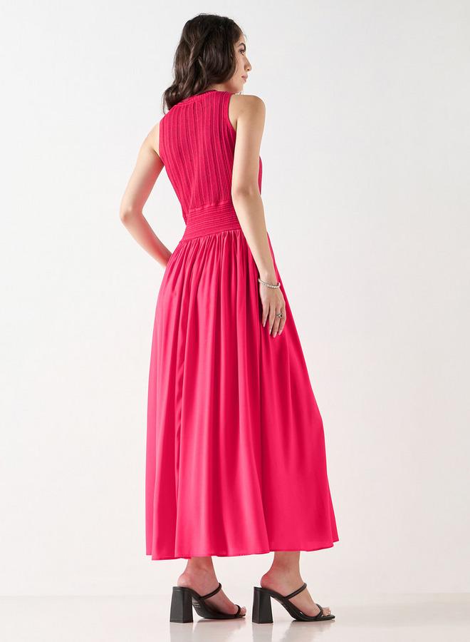 تواكستريمز فستان إيه لاين بارز الملمس دون أكمام وبياقة مستديرة من تو إكستريمز - Image 3