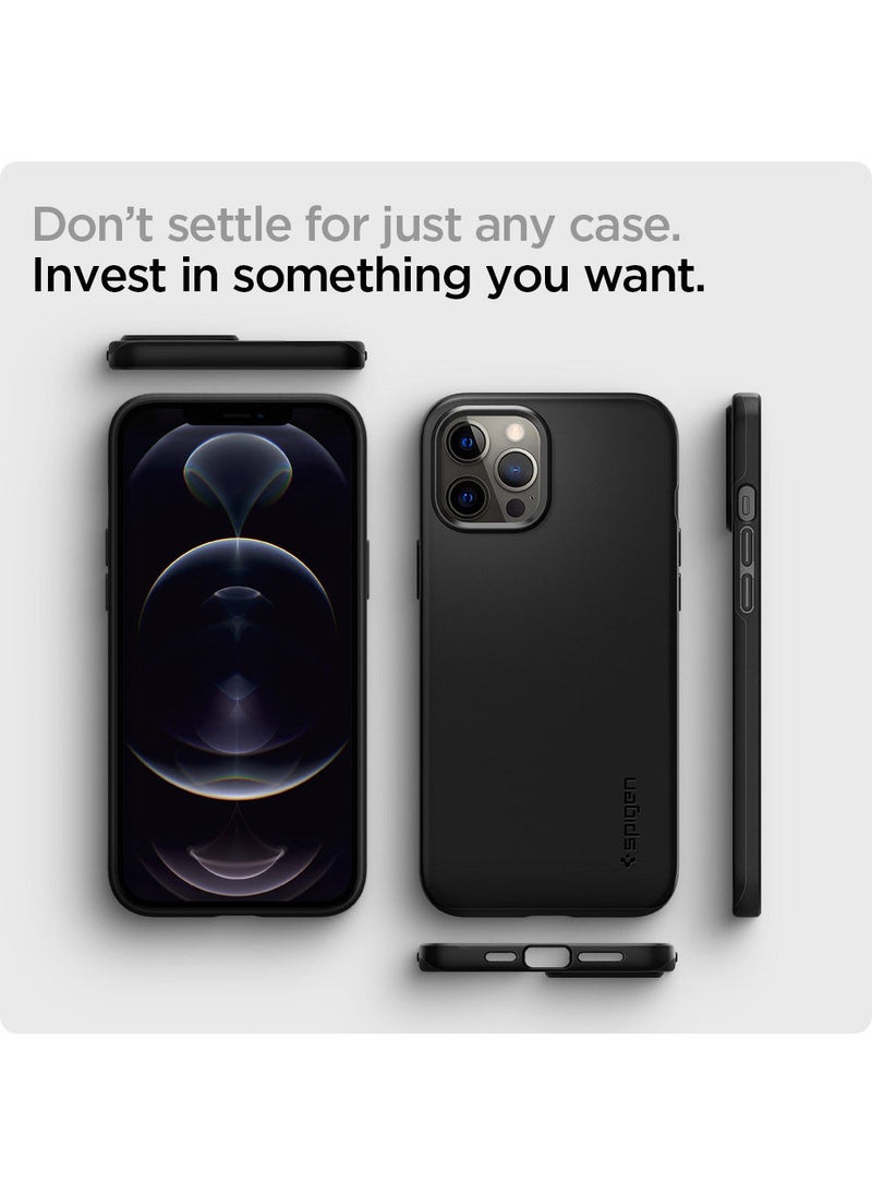 Spigen - Thin Fit Cover for Apple iPhone 12 Pro Max - Black - Image 1