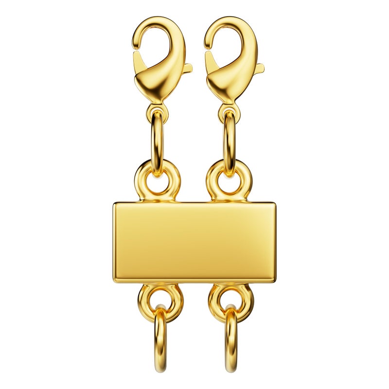 Bonison Necklace Layering Clasp - 18K Gold Separator for Layering, Magnetic Multiple Clasps and Closures for Women Chain Extender (Double Gold A) - Image 1