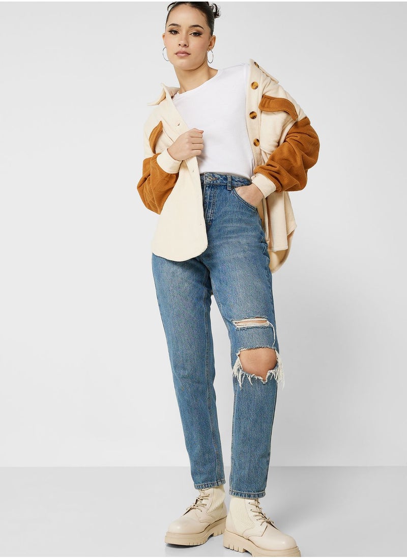 Ginger - Colorblock Detail Shacket - Image 1
