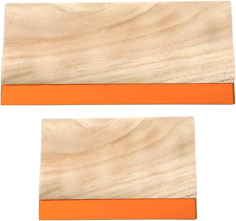 Caydo 2 Pieces 2 Sizes Screen Printing Squeegee, 75 Durometer Wooden Ink Scraper for Screen Printing, 9.4 and 5.9 inch - Image 1
