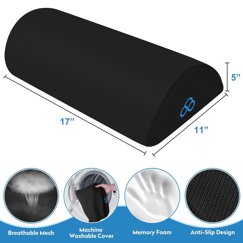 StepLively Foot Rest Ergonomic Pillow for Under Desk at Work, Anti-Fatigue Footrest Support Pillow for Fatigue & Pain Relief, Comfortable for Office Chair, Car Seat & Gaming Chair - Black - Image 2