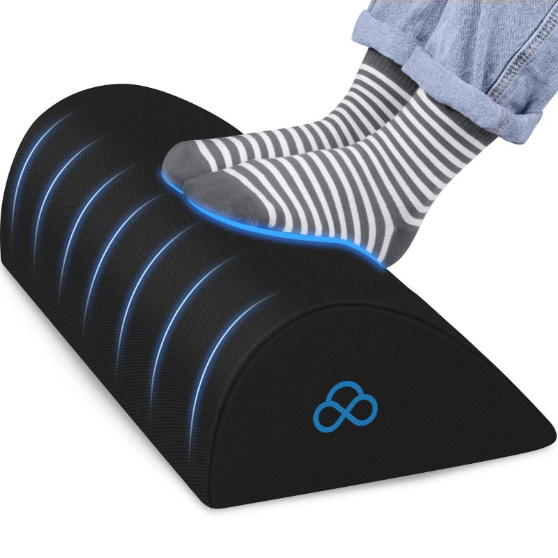 StepLively Foot Rest Ergonomic Pillow for Under Desk at Work, Anti-Fatigue Footrest Support Pillow for Fatigue & Pain Relief, Comfortable for Office Chair, Car Seat & Gaming Chair - Black - Image 1