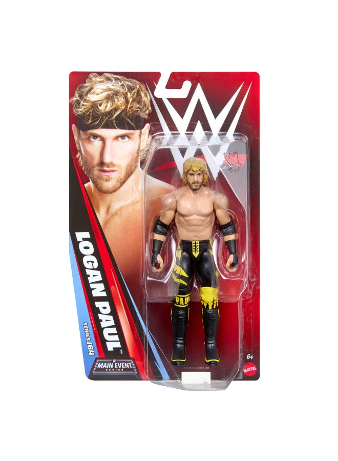 WWE Mattel WWE Logan Paul Action Figure, Main Event Series #164, 6-inch Collectible Superstar with 14 Articulation Points & Life-Like Look ​​​​ - Image 2