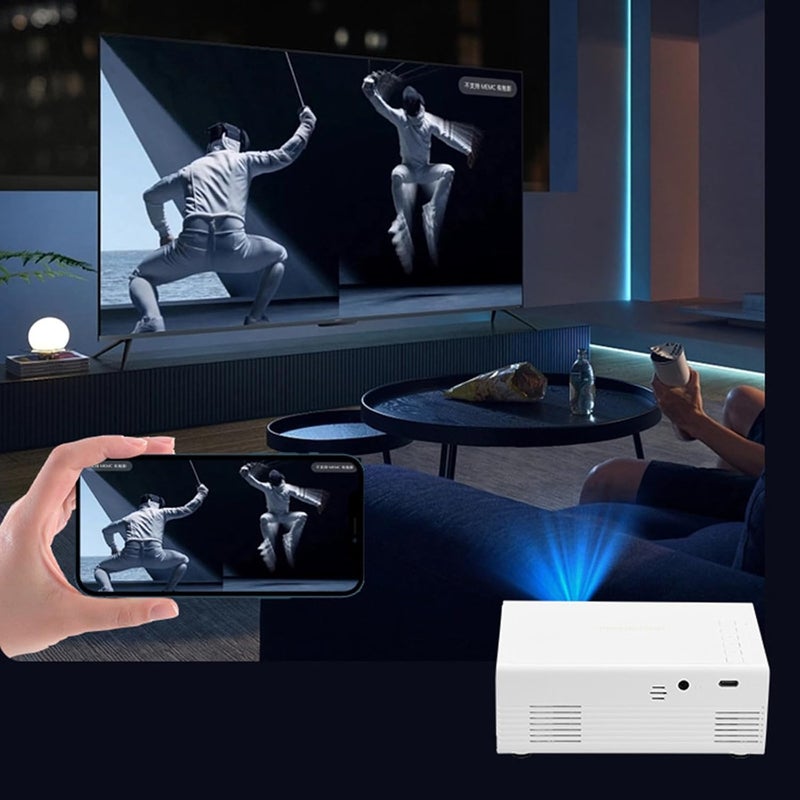 Mini Projector, 1080P HD Portable Projector Movie Video Projector Compatible with HDMI/USB/AV/Memory Card/5V-2A, Wired Phone Same Screen, Apartment Must Haves, Mini Tv, Cool Stuff forfor Women Men - Image 4