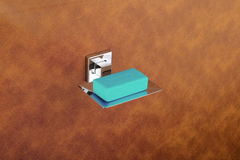 iSTAR Stainless Steel Chrome Finish Square Soap Holder for Bathroom Soap Case/Soap Stand for Kitchen Bathroom Accessories (Pack of 1) - Image 2