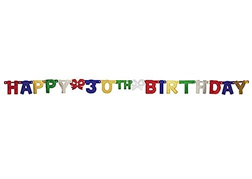 Creative Converting Party Decoration Jointed Banner, Happy 30th Birthday, 6.5 Feet - Image 4