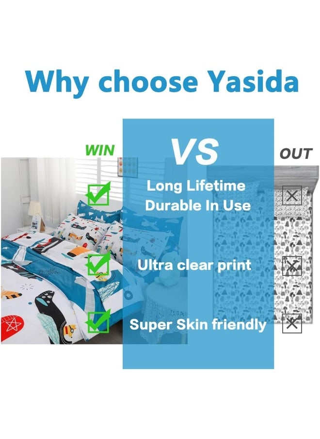 Generic Yasida 7 Piece Airplane Comforter Set for Boys and Girls, Comforters Queen Size Bed in a Bag, Microfiber Kids Bedding for All Season  - Image 4
