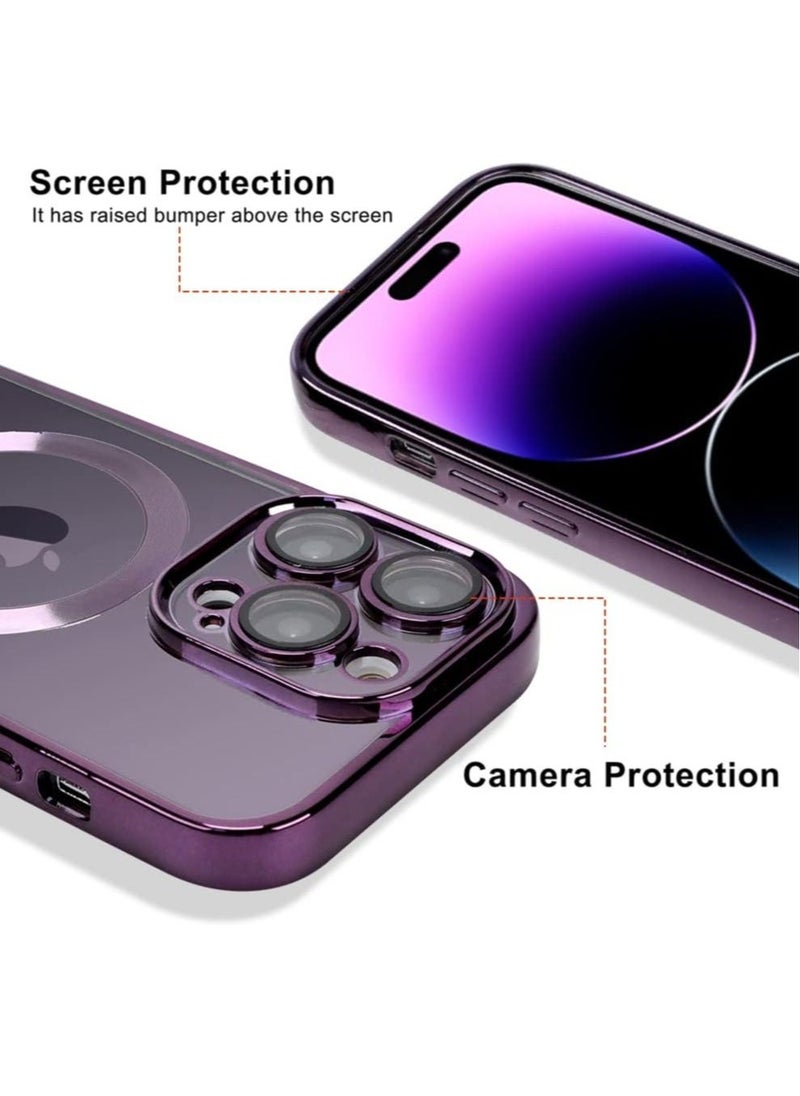 ELTRAZONE Case Compatible for iPhone 14 Pro Max with Camera Lens Protector (Compatible with MagSafe) Magnetic Anti-Scratch Shockproof Protective iPhone 14 Pro Max (6.7 Inch) Case for Women Men - Purple - Image 3