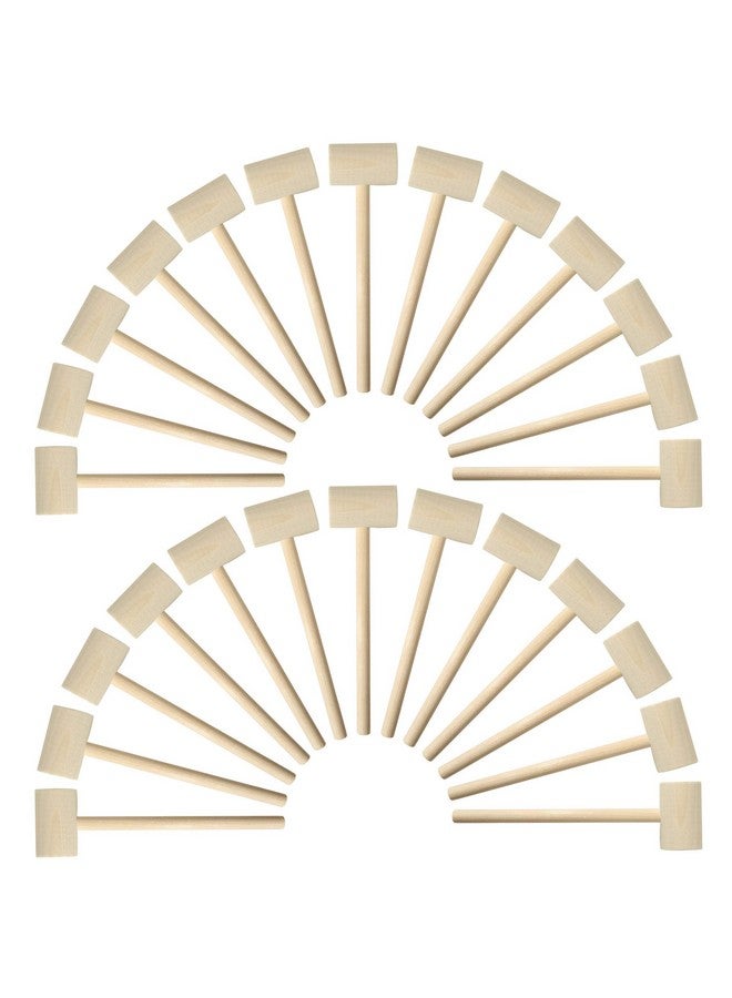 MGTECH 36 Pieces Mini Wooden Toy Hammers for Kids, Natural Wood Crab Seafood Mallets - Image 1